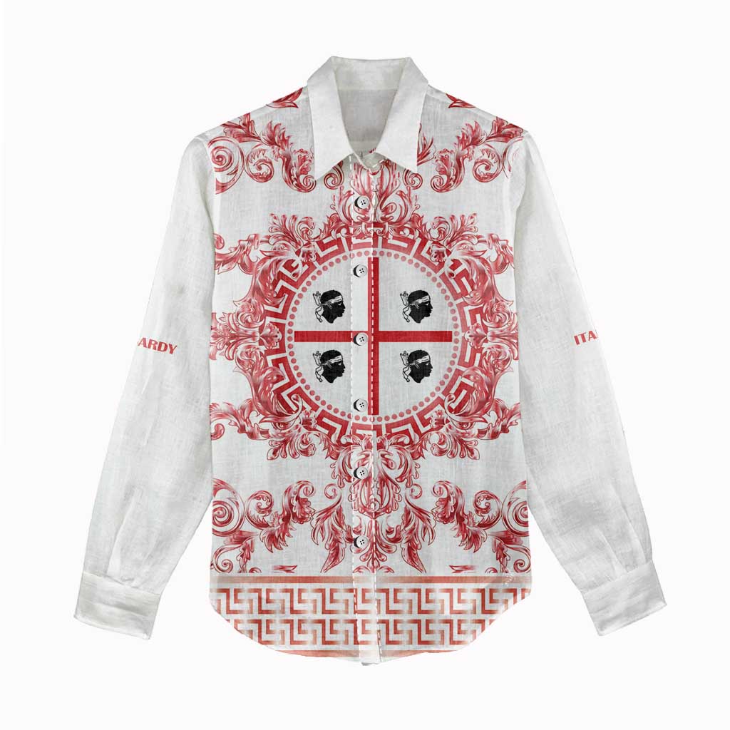 Personalized Italy Sardinia Women Casual Shirt Baroque Motif