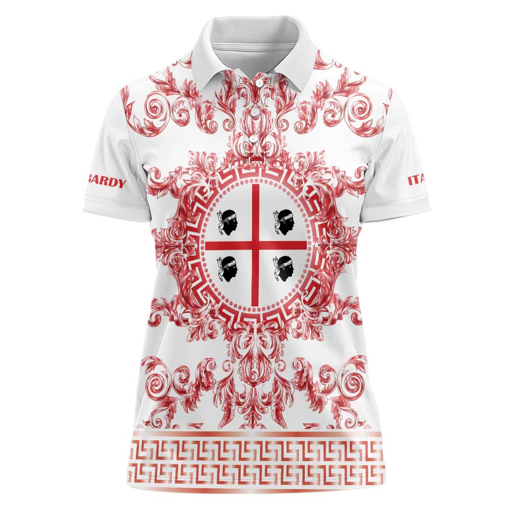 Personalized Italy Sardinia Women Polo Shirt Baroque Motif