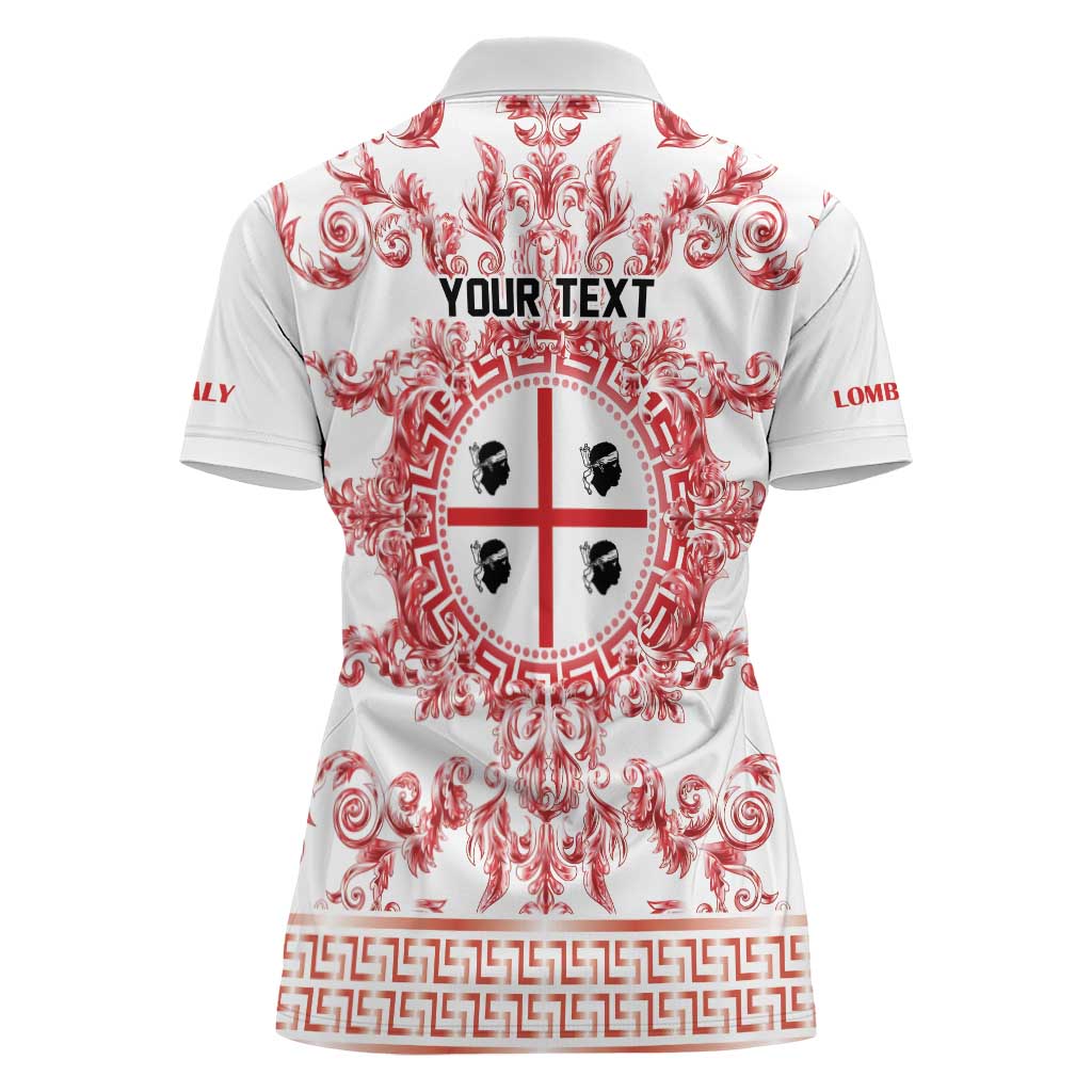 Personalized Italy Sardinia Women Polo Shirt Baroque Motif