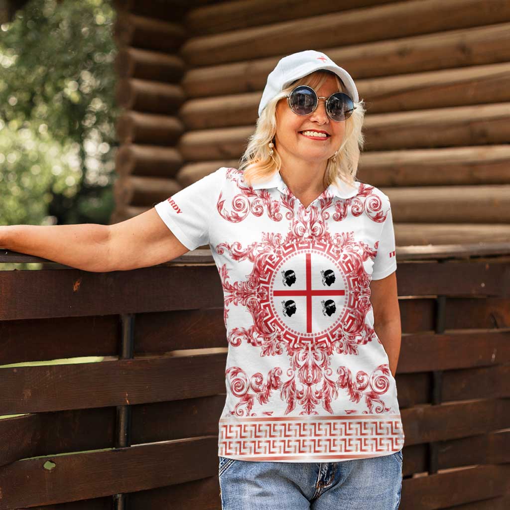Personalized Italy Sardinia Women Polo Shirt Baroque Motif