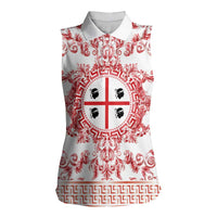 Personalized Italy Sardinia Women Sleeveless Polo Shirt Baroque Motif