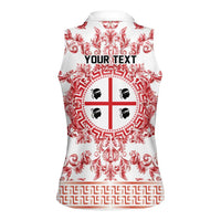 Personalized Italy Sardinia Women Sleeveless Polo Shirt Baroque Motif