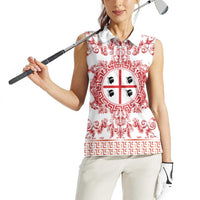 Personalized Italy Sardinia Women Sleeveless Polo Shirt Baroque Motif