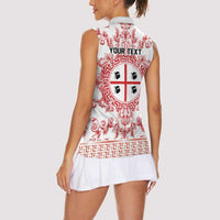 Personalized Italy Sardinia Women Sleeveless Polo Shirt Baroque Motif