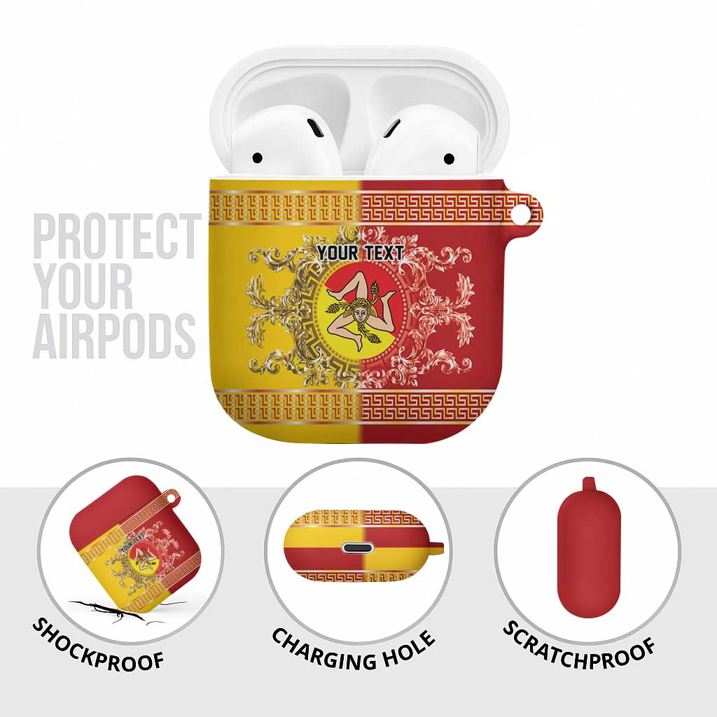 Personalized Italy Sicily AirPods Case Baroque Motif
