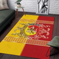 Personalized Italy Sicily Area Rug Baroque Motif