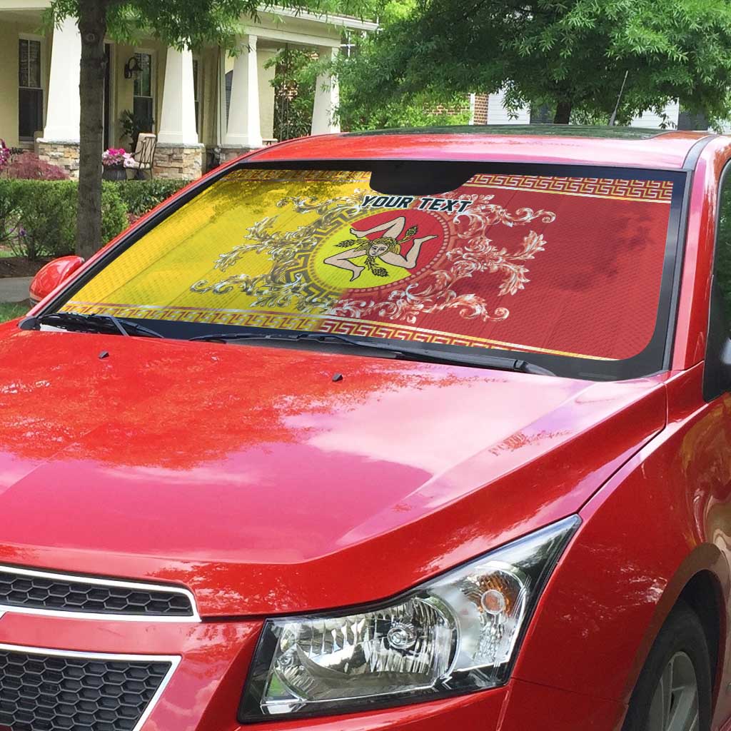 Personalized Italy Sicily Auto Sun Shade Baroque Motif