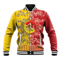 Personalized Italy Sicily Baseball Jacket Baroque Motif