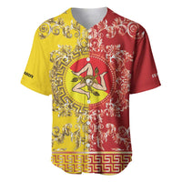 Personalized Italy Sicily Baseball Jersey Baroque Motif