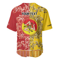 Personalized Italy Sicily Baseball Jersey Baroque Motif