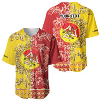 Personalized Italy Sicily Baseball Jersey Baroque Motif