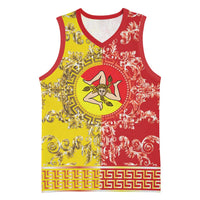 Personalized Italy Sicily Basketball Jersey Baroque Motif