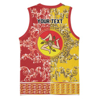 Personalized Italy Sicily Basketball Jersey Baroque Motif