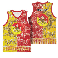Personalized Italy Sicily Basketball Jersey Baroque Motif