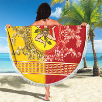 Personalized Italy Sicily Beach Blanket Baroque Motif