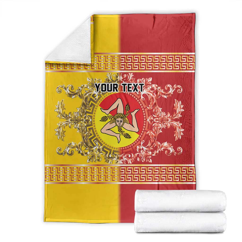 Personalized Italy Sicily Blanket Baroque Motif