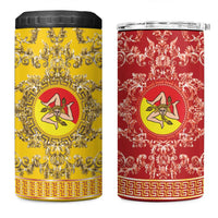 Personalized Italy Sicily 4 in 1 Can Cooler Tumbler Baroque Motif