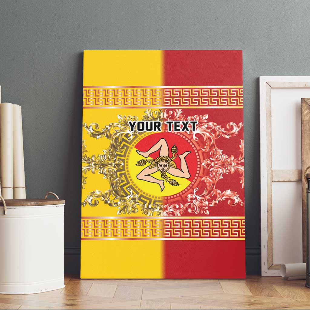 Personalized Italy Sicily Canvas Wall Art Baroque Motif