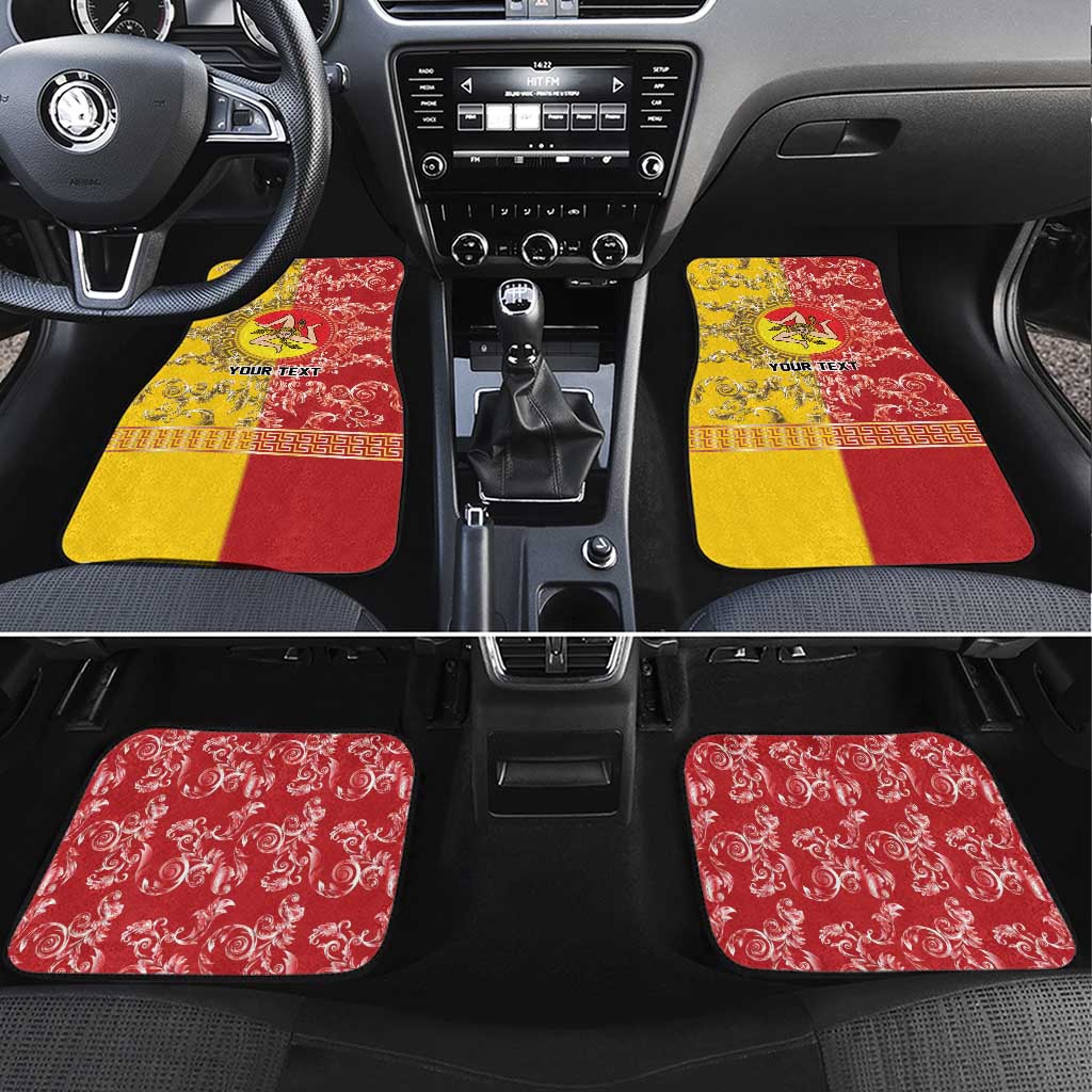 Personalized Italy Sicily Car Mats Baroque Motif
