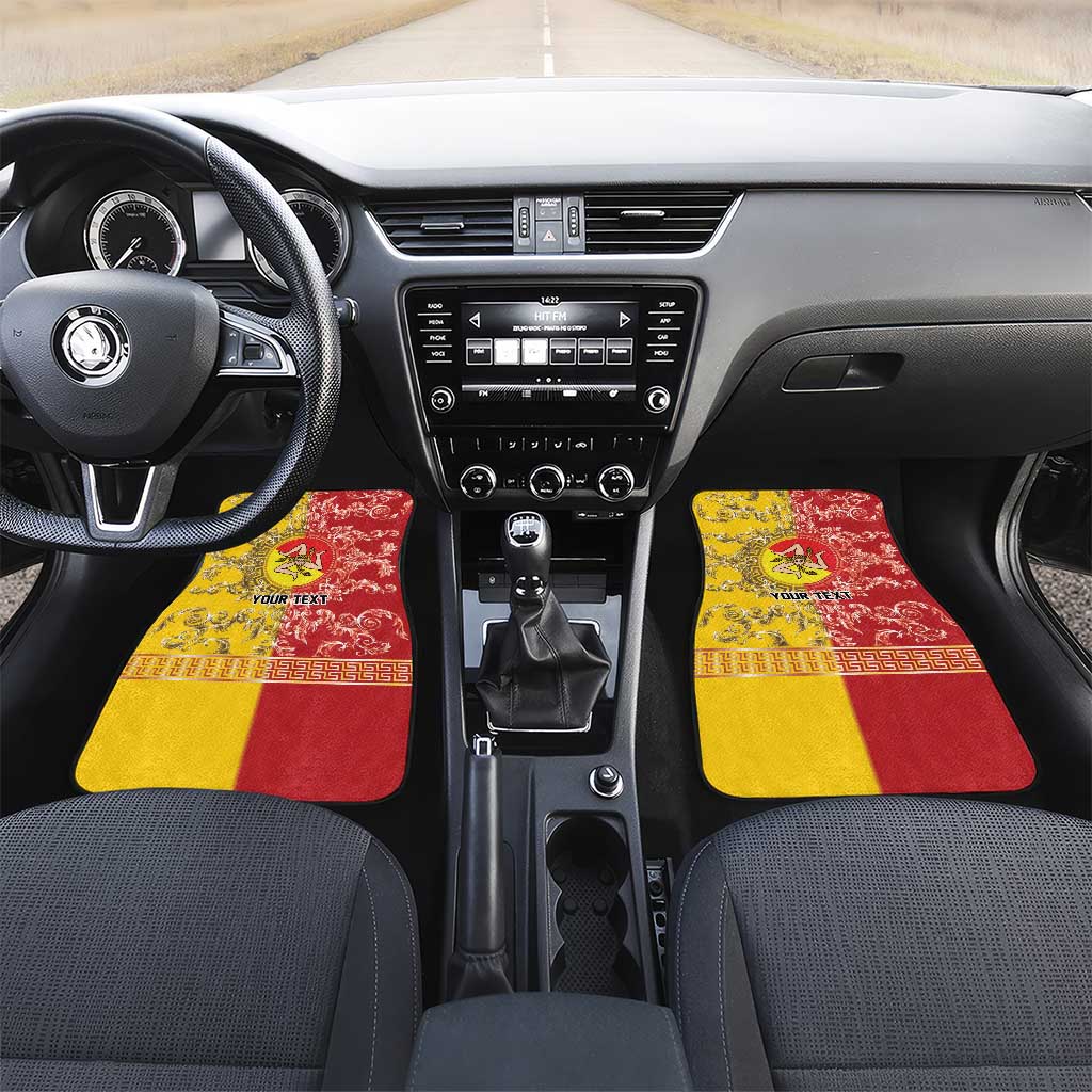 Personalized Italy Sicily Car Mats Baroque Motif