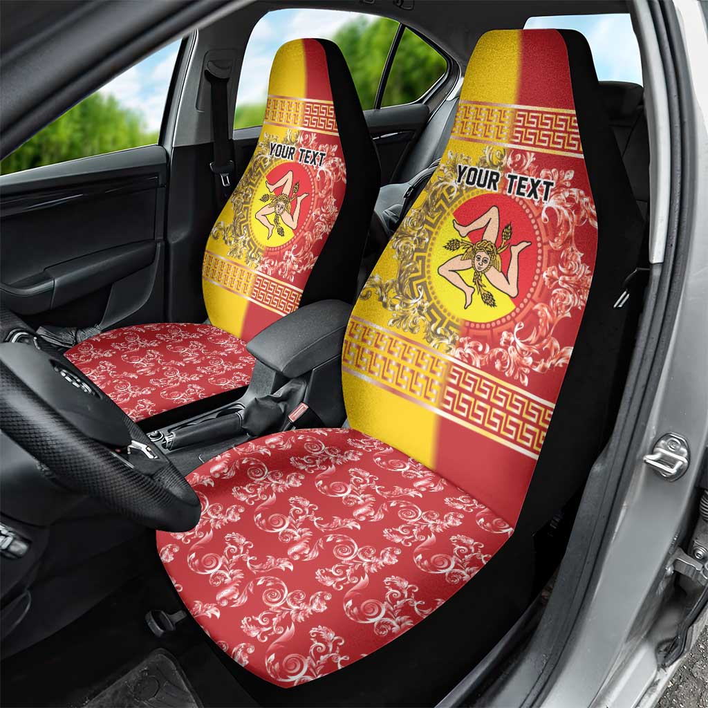 Personalized Italy Sicily Car Seat Cover Baroque Motif