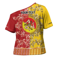Personalized Italy Sicily Cross Shoulder Shirt Baroque Motif