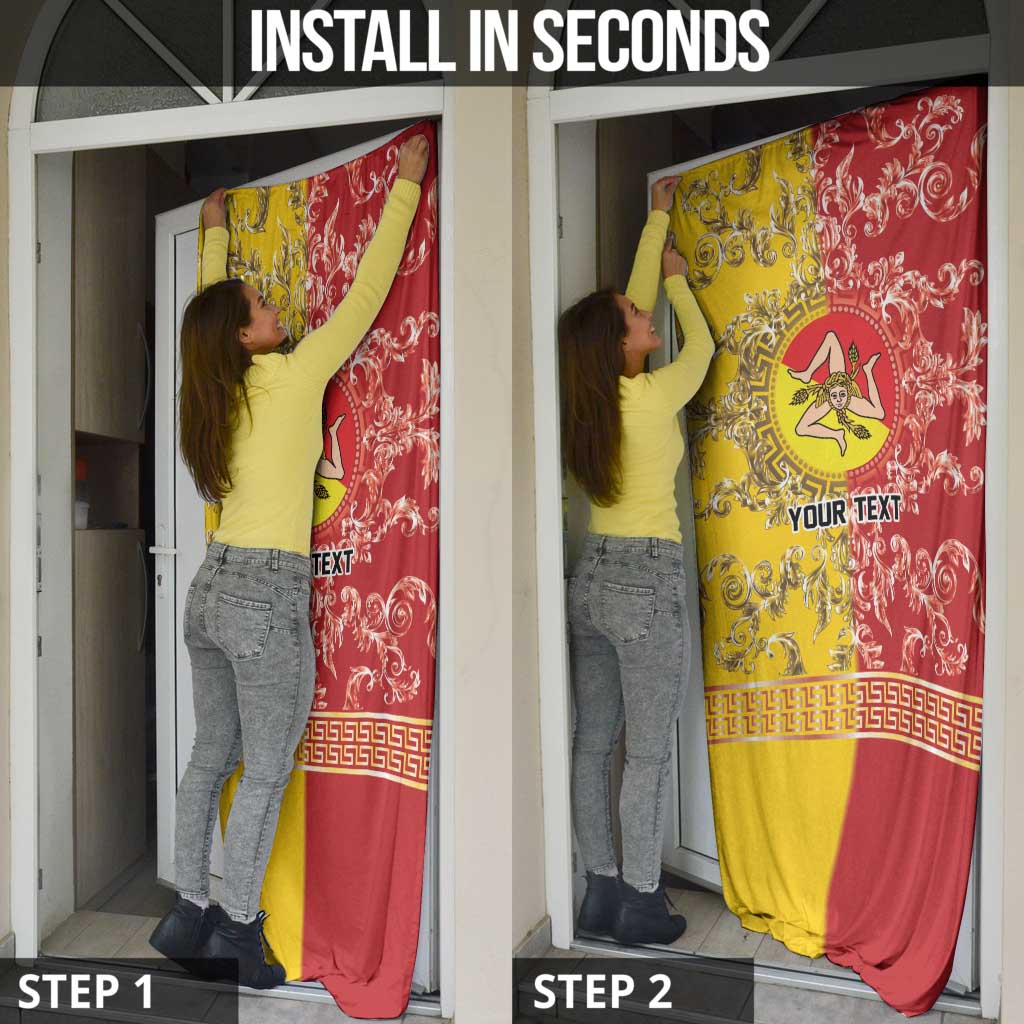 Personalized Italy Sicily Door Cover Baroque Motif