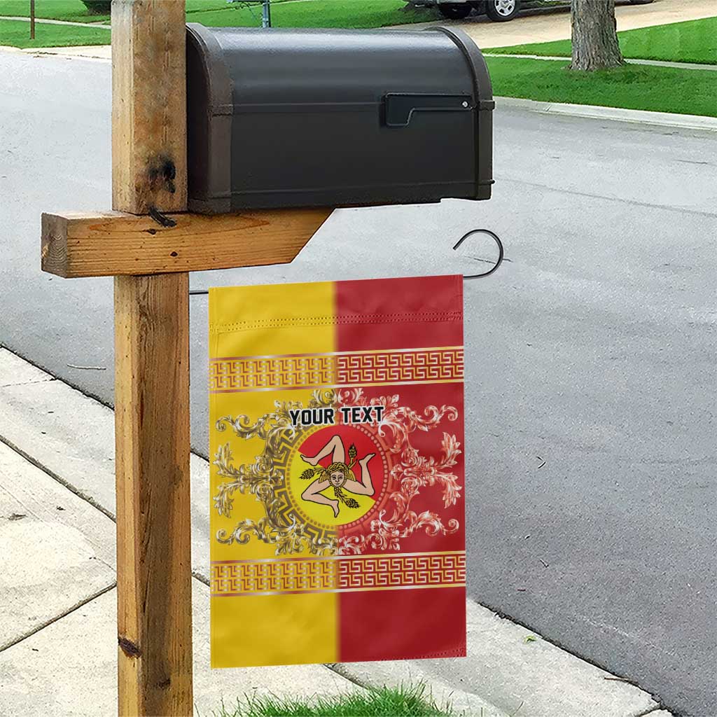 Personalized Italy Sicily Garden Flag Baroque Motif