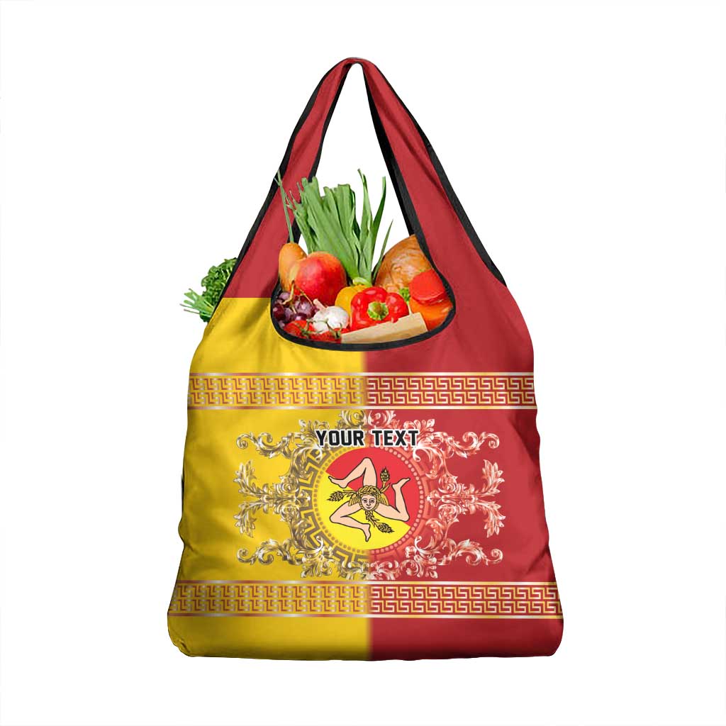 Personalized Italy Sicily Grocery Bag Baroque Motif