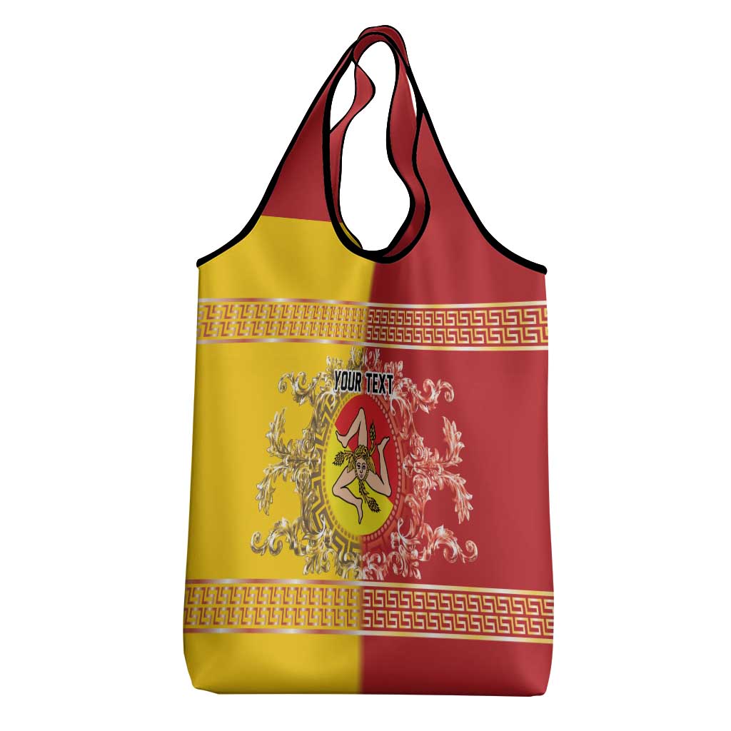 Personalized Italy Sicily Grocery Bag Baroque Motif