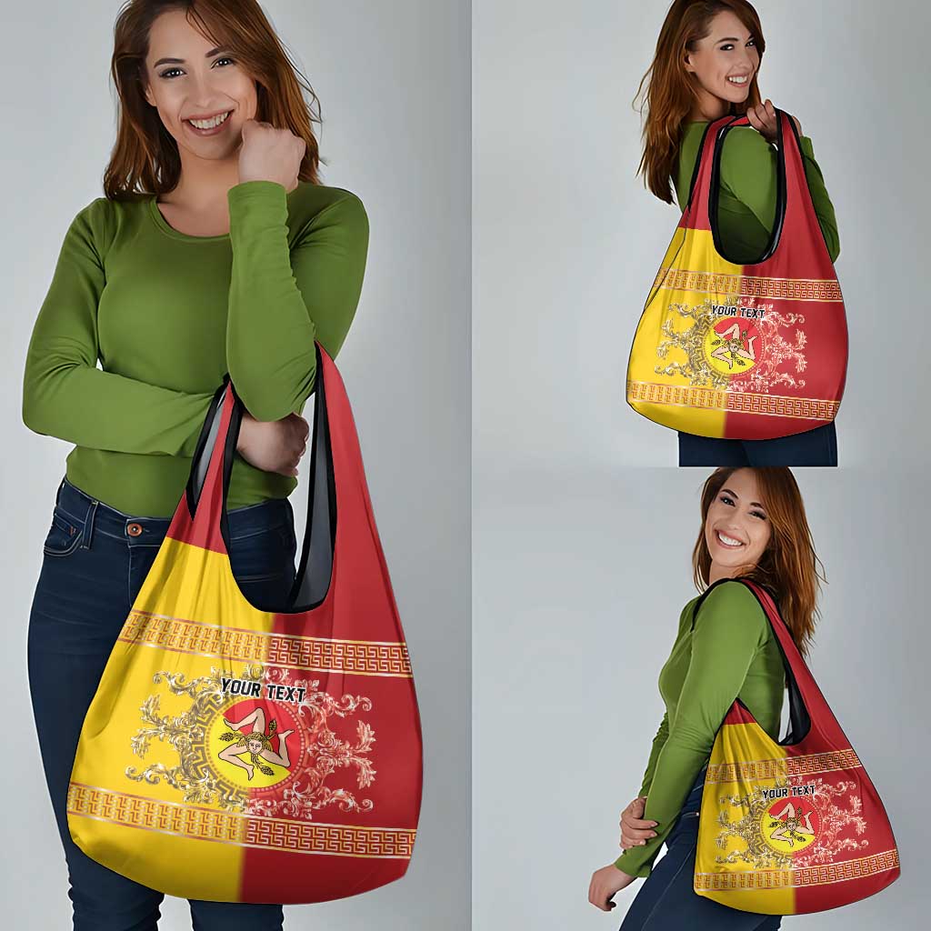 Personalized Italy Sicily Grocery Bag Baroque Motif