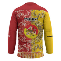 Personalized Italy Sicily Hockey Jersey Baroque Motif