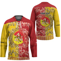 Personalized Italy Sicily Hockey Jersey Baroque Motif