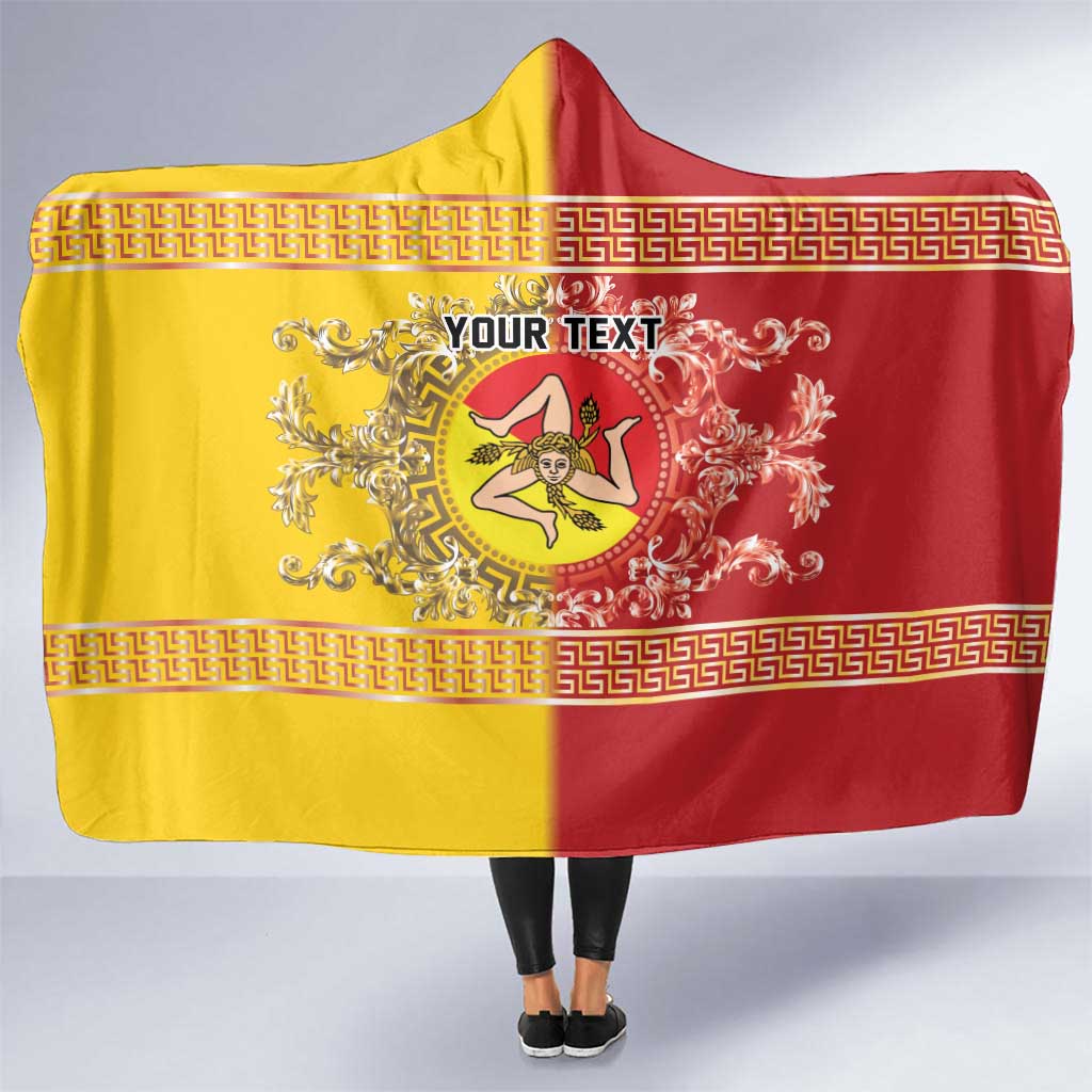 Personalized Italy Sicily Hooded Blanket Baroque Motif