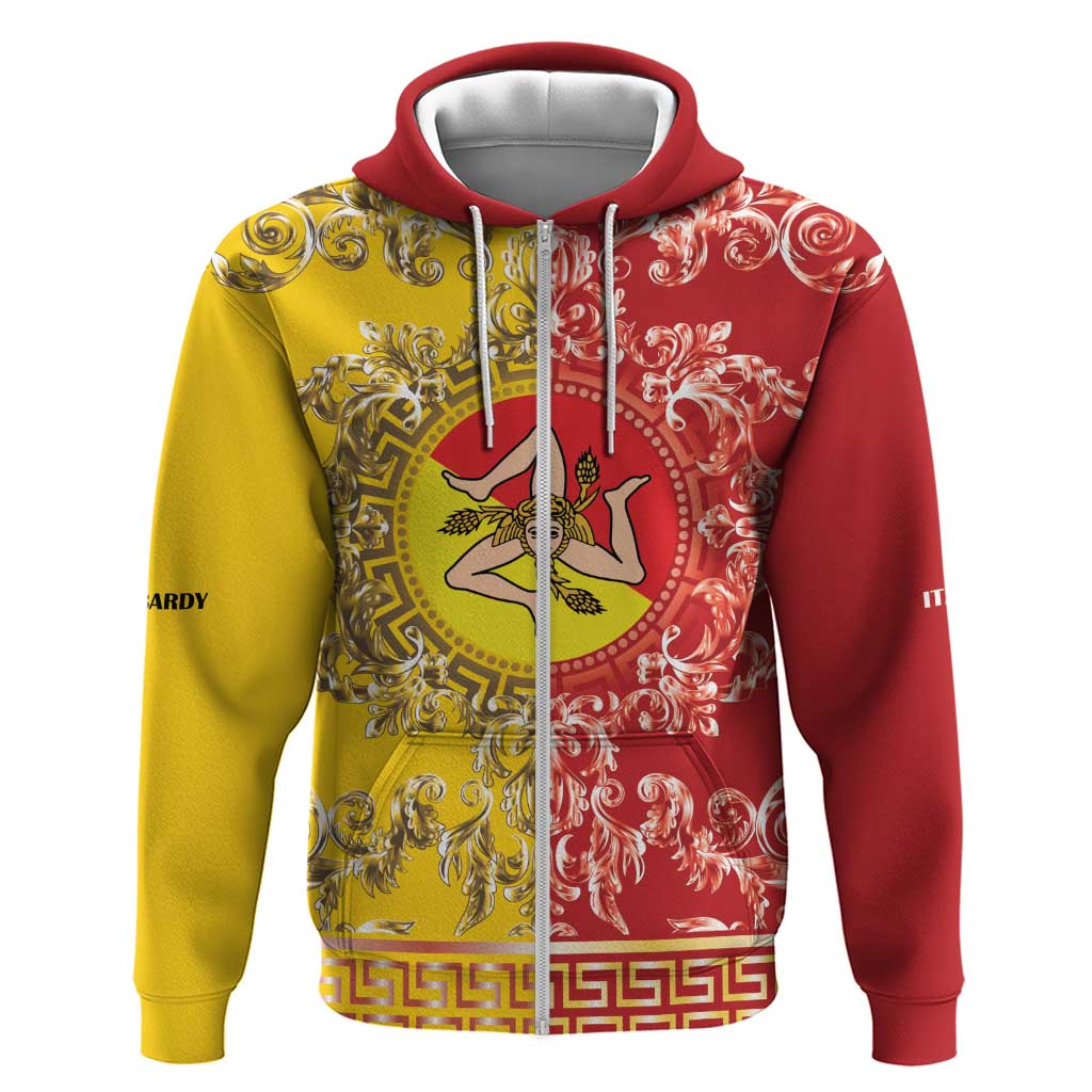 Personalized Italy Sicily Hoodie Baroque Motif