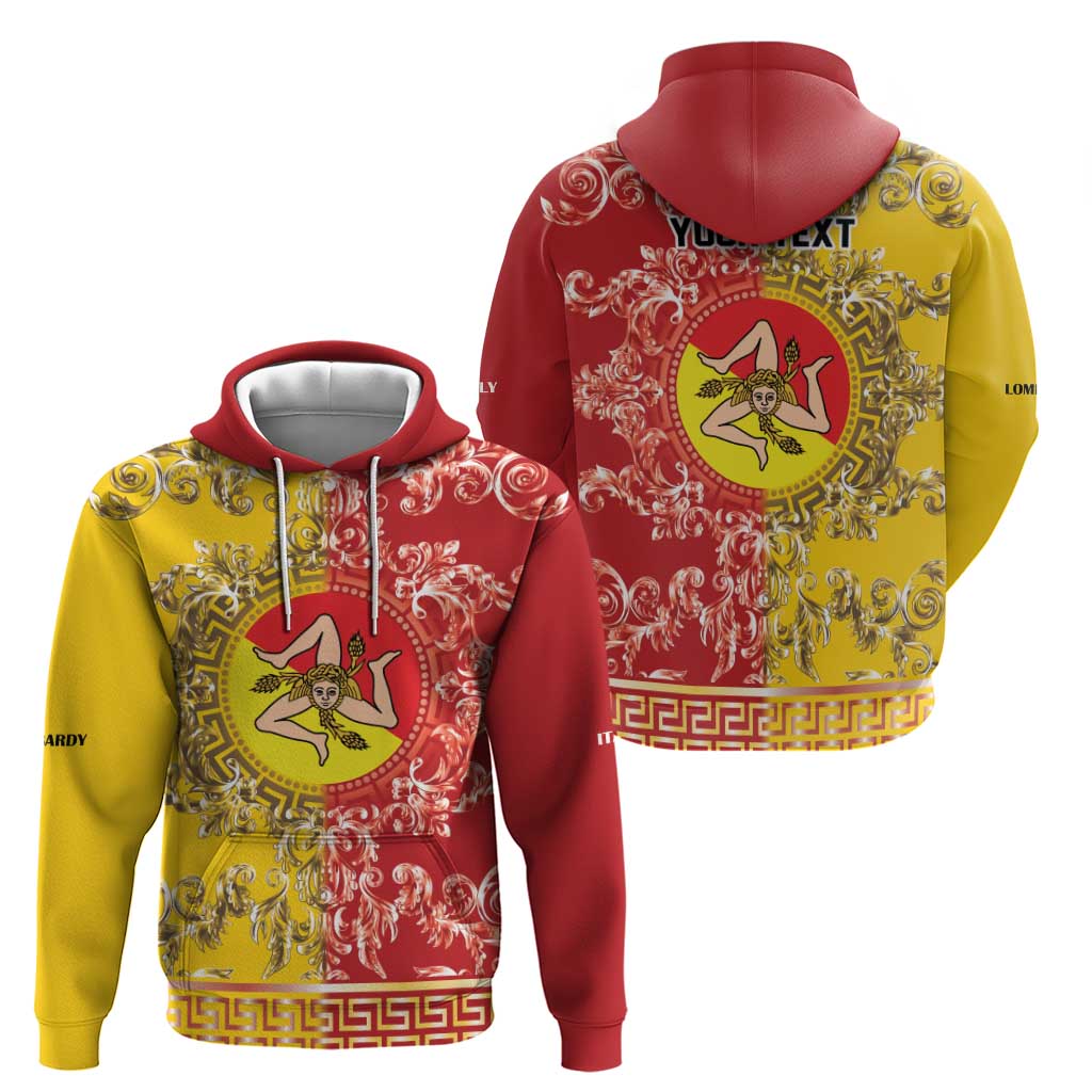 Personalized Italy Sicily Hoodie Baroque Motif
