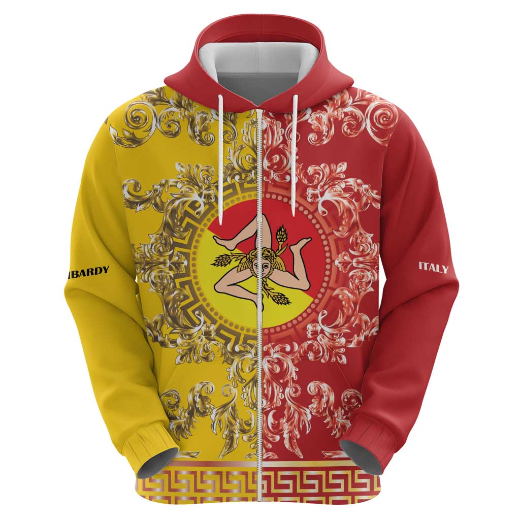 Personalized Italy Sicily Hoodie Baroque Motif