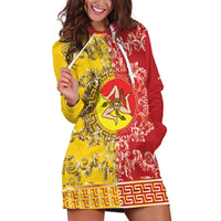 Personalized Italy Sicily Hoodie Dress Baroque Motif