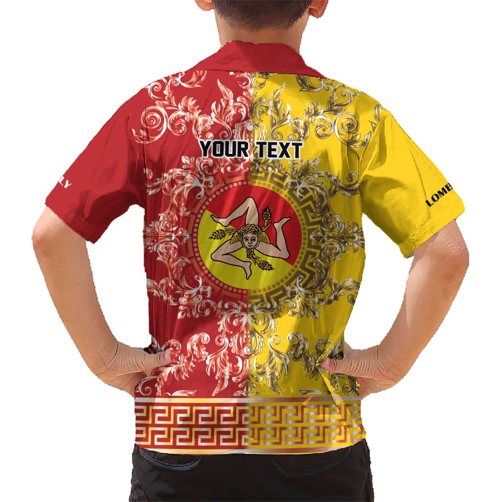 Personalized Italy Sicily Kid Hawaiian Shirt Baroque Motif