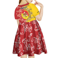 Personalized Italy Sicily Kid Short Sleeve Dress Baroque Motif