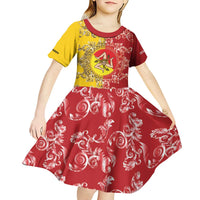 Personalized Italy Sicily Kid Short Sleeve Dress Baroque Motif