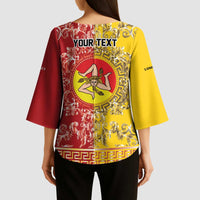 Personalized Italy Sicily Kimono Sleeve Blouse Baroque Motif