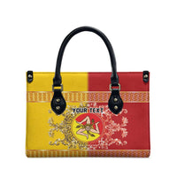 Personalized Italy Sicily Leather Bag Baroque Motif