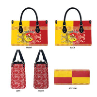 Personalized Italy Sicily Leather Bag Baroque Motif