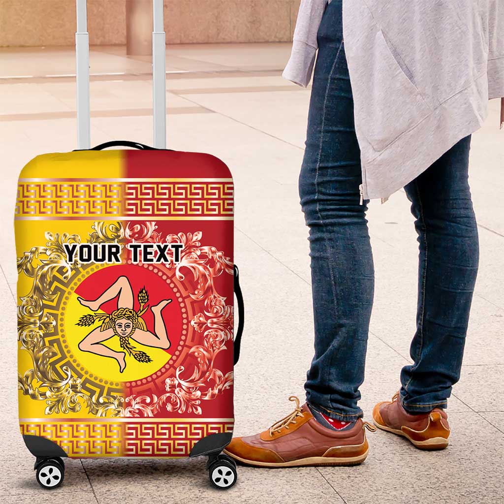 Personalized Italy Sicily Luggage Cover Baroque Motif