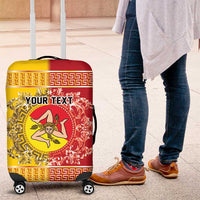 Personalized Italy Sicily Luggage Cover Baroque Motif
