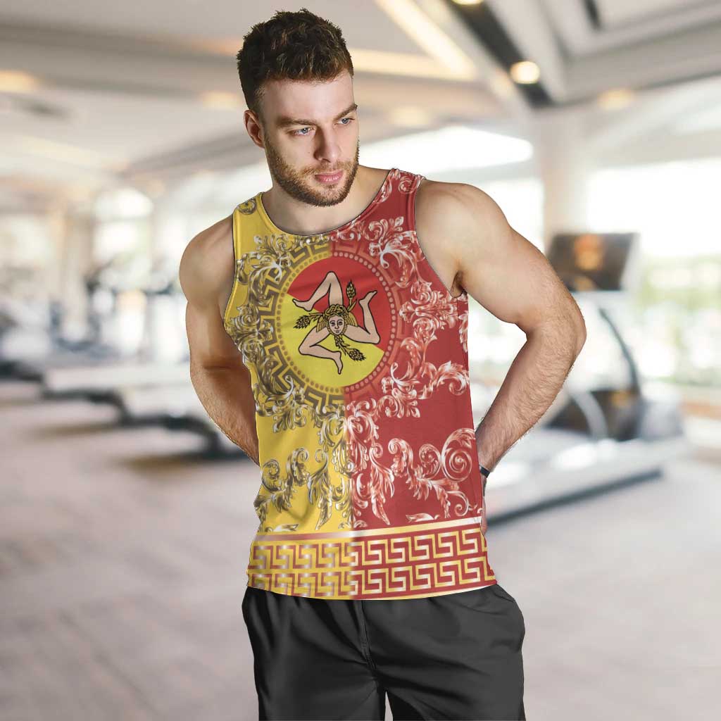 Personalized Italy Sicily Men Tank Top Baroque Motif