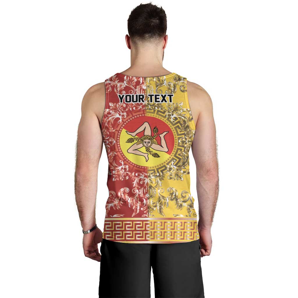 Personalized Italy Sicily Men Tank Top Baroque Motif