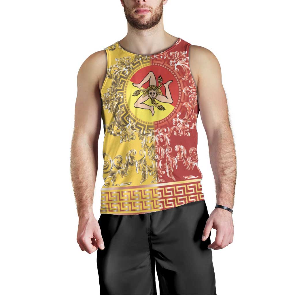 Personalized Italy Sicily Men Tank Top Baroque Motif