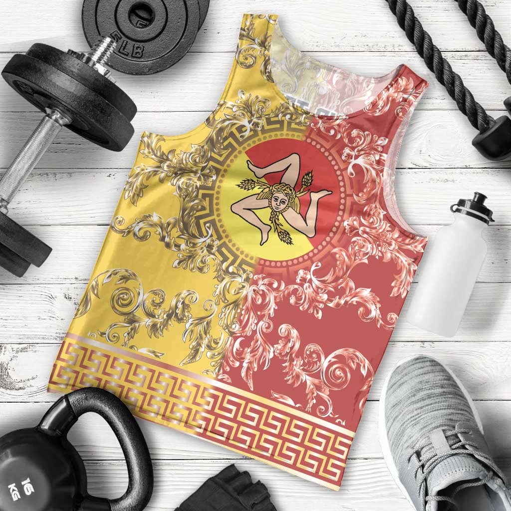 Personalized Italy Sicily Men Tank Top Baroque Motif